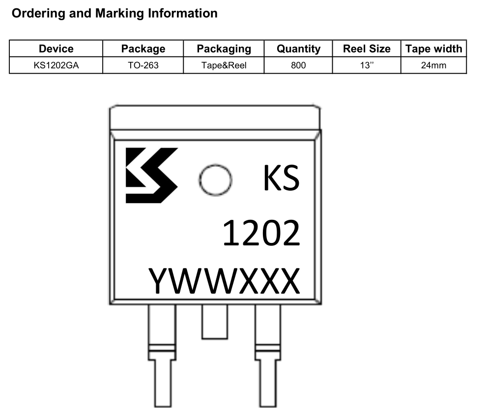 冠禹KS1202GA單N溝道高級(jí)功率MOSFET